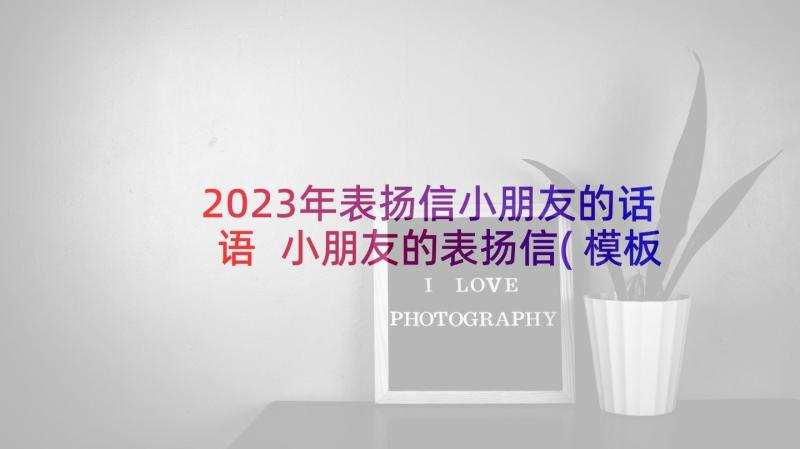 2023年表扬信小朋友的话语 小朋友的表扬信(模板6篇)