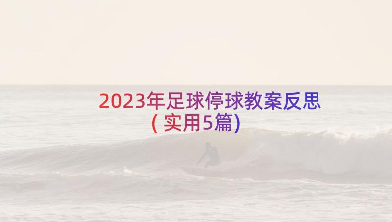 2023年足球停球教案反思(实用5篇)