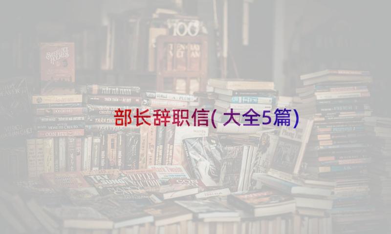 部长辞职信(大全5篇)