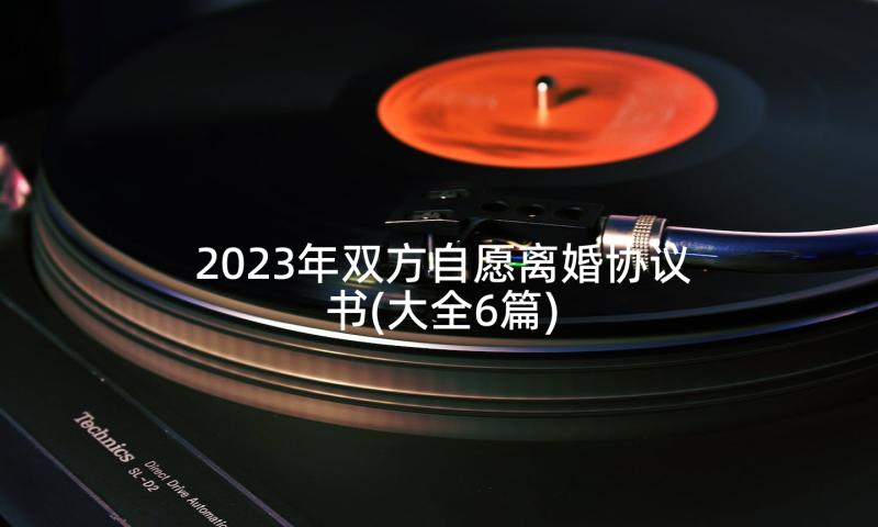 2023年双方自愿离婚协议书(大全6篇)