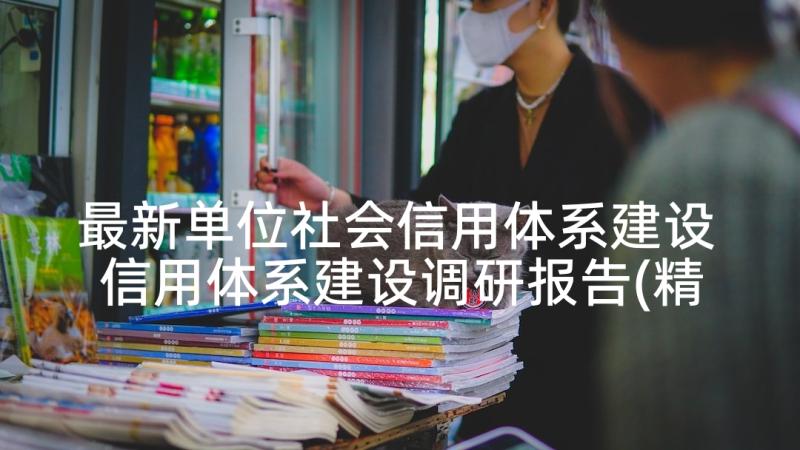 最新单位社会信用体系建设 信用体系建设调研报告(精选8篇)