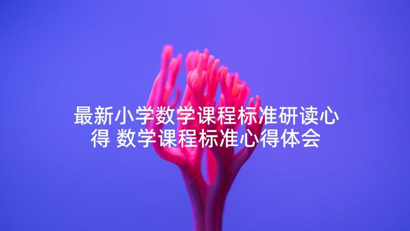 最新小学数学课程标准研读心得 数学课程标准心得体会(汇总7篇)