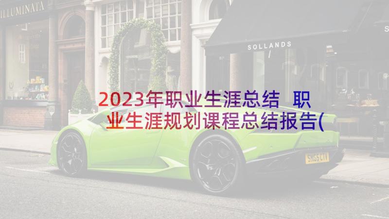 2023年职业生涯总结 职业生涯规划课程总结报告(大全9篇)