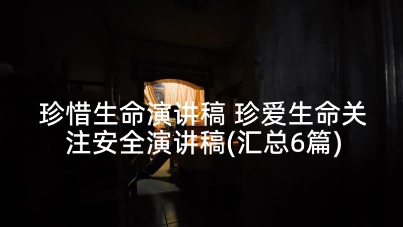 珍惜生命演讲稿 珍爱生命关注安全演讲稿(汇总6篇)