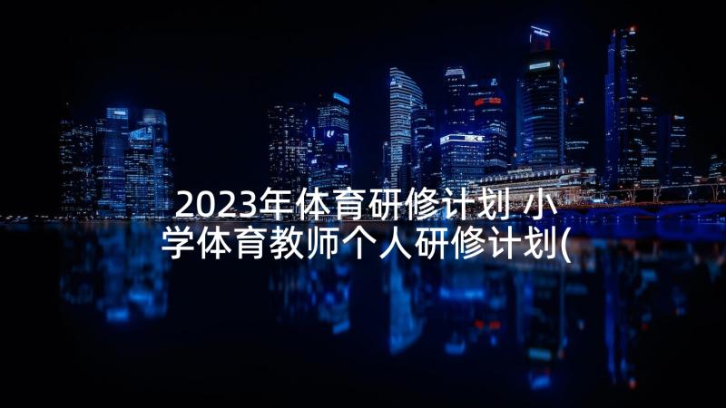 2023年体育研修计划 小学体育教师个人研修计划(模板5篇)