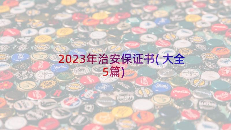 2023年治安保证书(大全5篇)