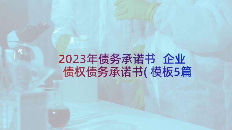 2023年债务承诺书 企业债权债务承诺书(模板5篇)