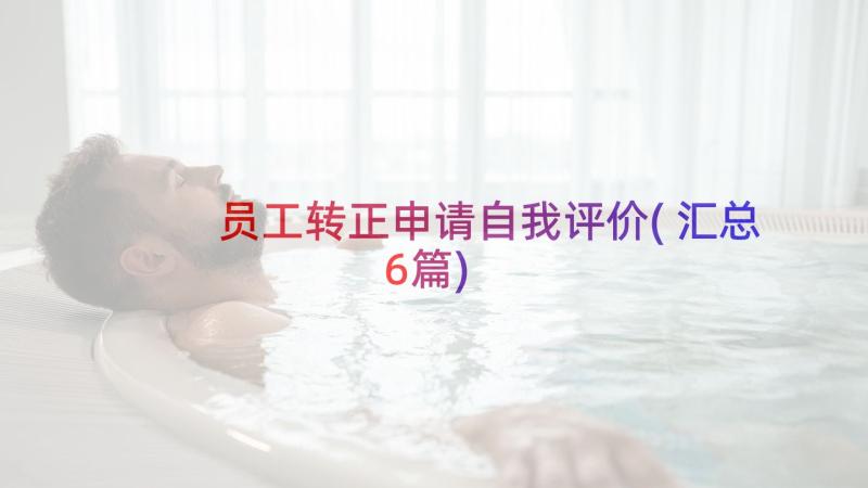 员工转正申请自我评价(汇总6篇)