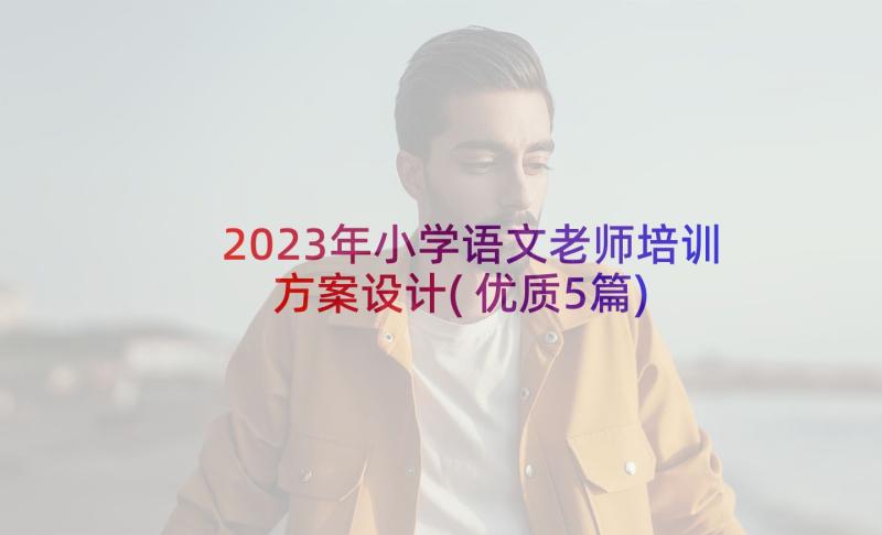 2023年小学语文老师培训方案设计(优质5篇)