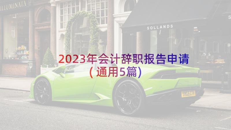 2023年会计辞职报告申请(通用5篇)