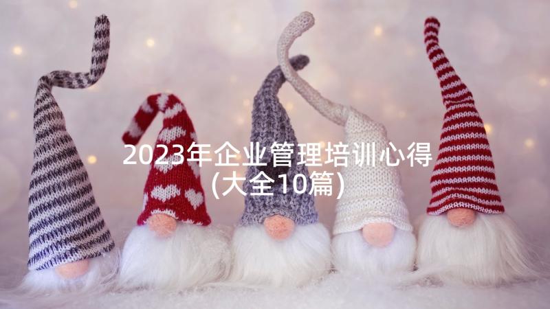 2023年企业管理培训心得(大全10篇)