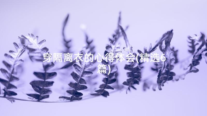 穿隔离衣的心得体会(精选6篇)