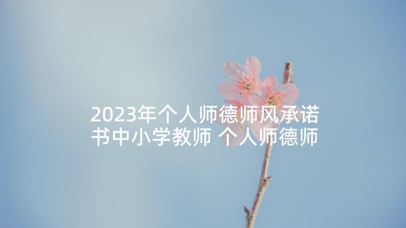 2023年个人师德师风承诺书中小学教师 个人师德师风承诺书(精选10篇)