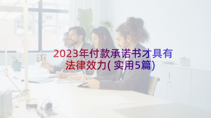 2023年付款承诺书才具有法律效力(实用5篇)