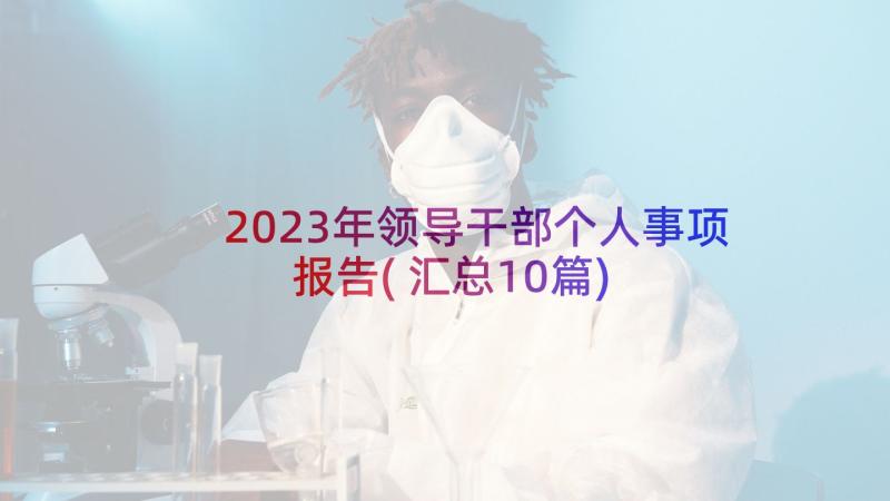 2023年领导干部个人事项报告(汇总10篇)