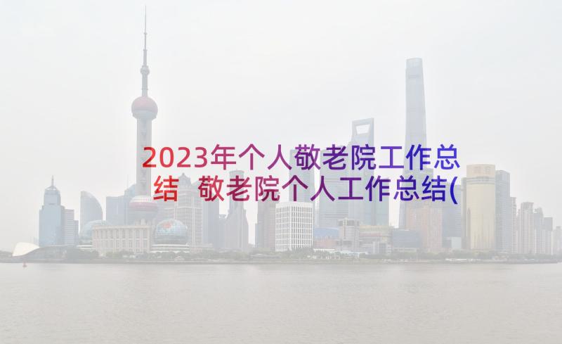 2023年个人敬老院工作总结 敬老院个人工作总结(模板10篇)