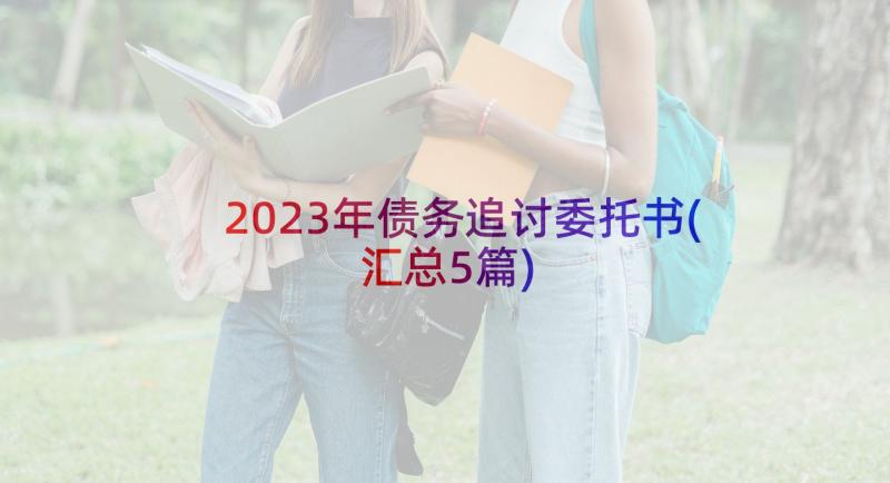 2023年债务追讨委托书(汇总5篇)