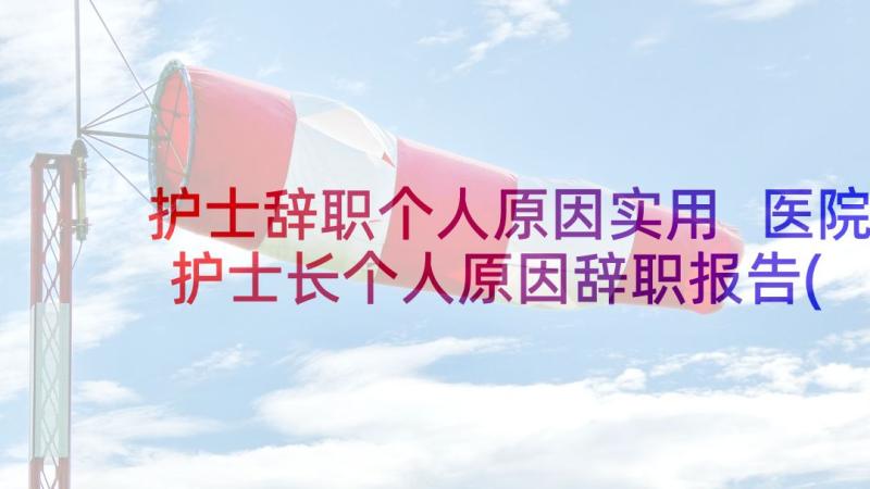 护士辞职个人原因实用 医院护士长个人原因辞职报告(精选5篇)