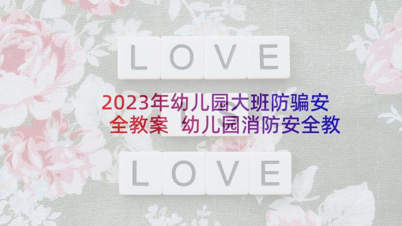 2023年幼儿园大班防骗安全教案 幼儿园消防安全教案大班反思(精选8篇)