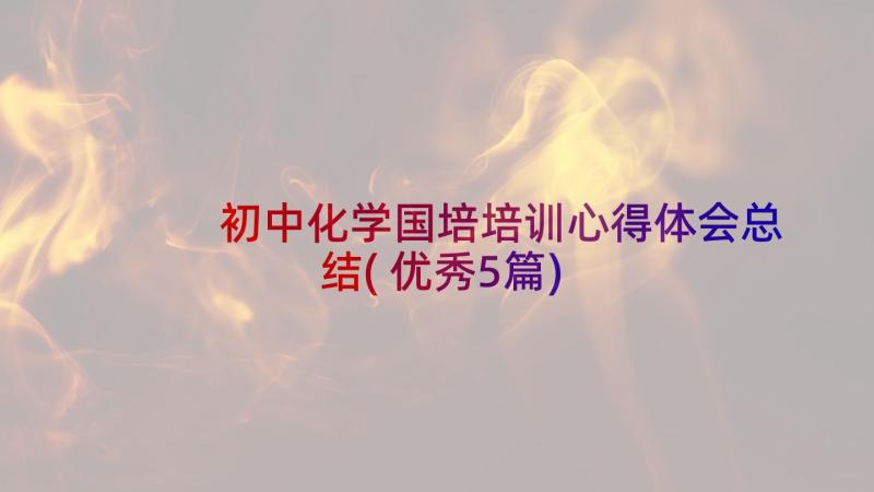 初中化学国培培训心得体会总结(优秀5篇)