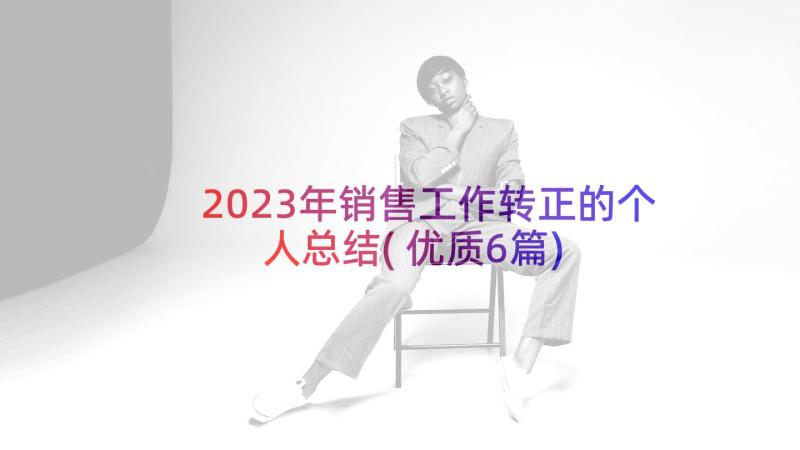 2023年销售工作转正的个人总结(优质6篇)