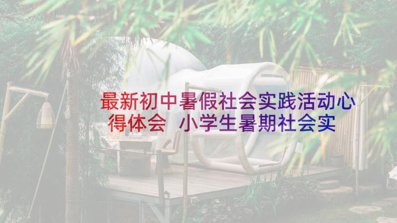 最新初中暑假社会实践活动心得体会 小学生暑期社会实践活动心得体会(精选7篇)