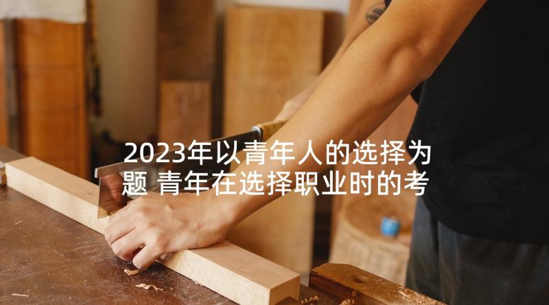 2023年以青年人的选择为题 青年在选择职业时的考虑读书笔记(优质5篇)