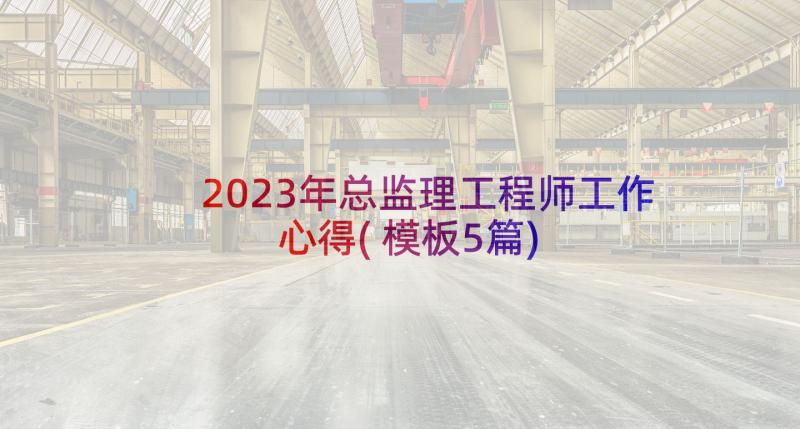 2023年总监理工程师工作心得(模板5篇)