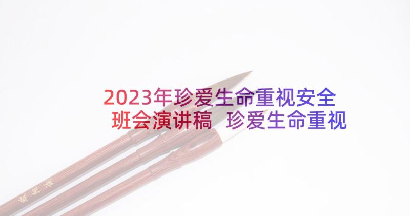 2023年珍爱生命重视安全班会演讲稿 珍爱生命重视安全演讲稿(大全5篇)