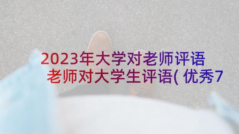 2023年大学对老师评语 老师对大学生评语(优秀7篇)