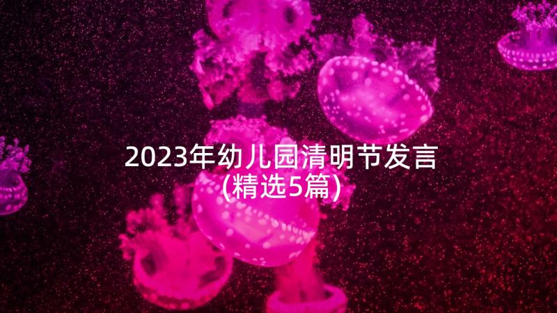 2023年幼儿园清明节发言(精选5篇)