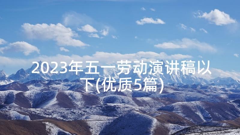 2023年五一劳动演讲稿以下(优质5篇)