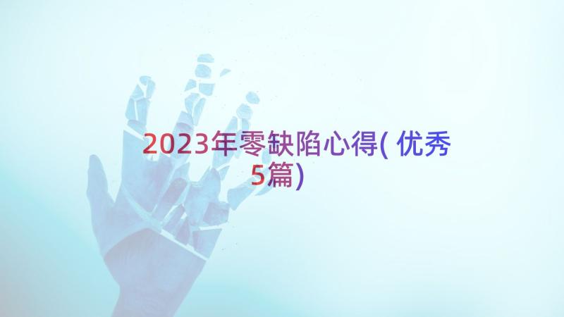 2023年零缺陷心得(优秀5篇)