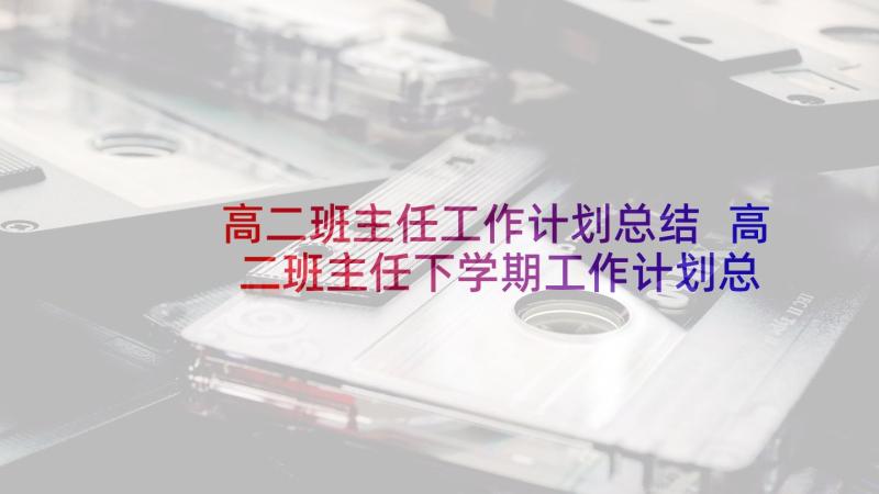 高二班主任工作计划总结 高二班主任下学期工作计划总结(汇总5篇)