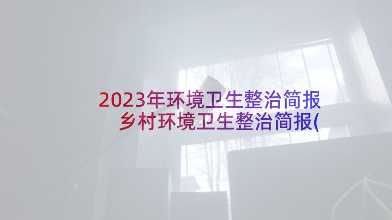 2023年环境卫生整治简报 乡村环境卫生整治简报(大全9篇)
