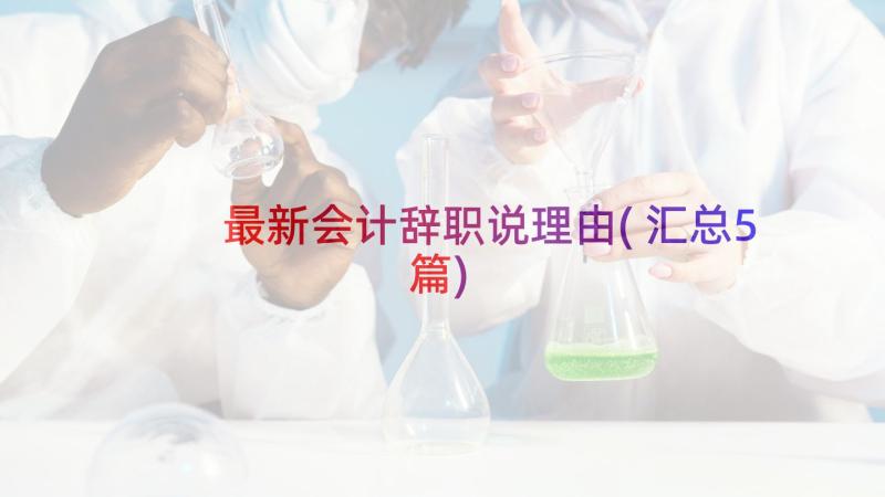 最新会计辞职说理由(汇总5篇)