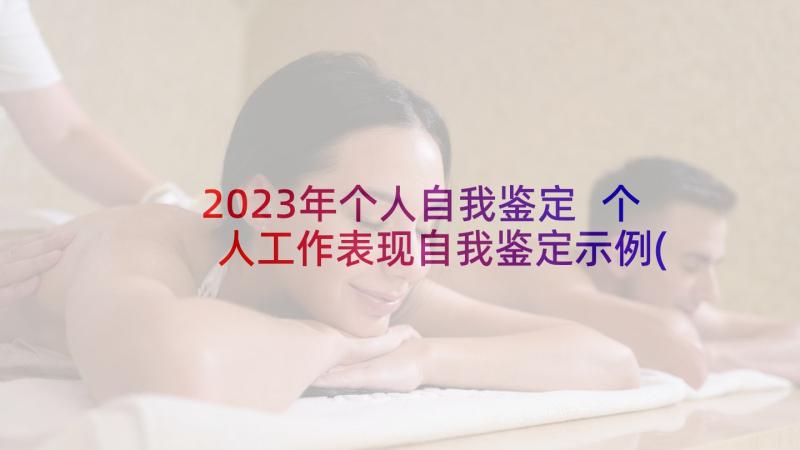 2023年个人自我鉴定 个人工作表现自我鉴定示例(通用5篇)