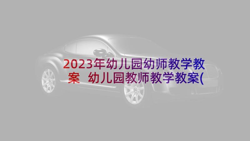 2023年幼儿园幼师教学教案 幼儿园教师教学教案(实用5篇)