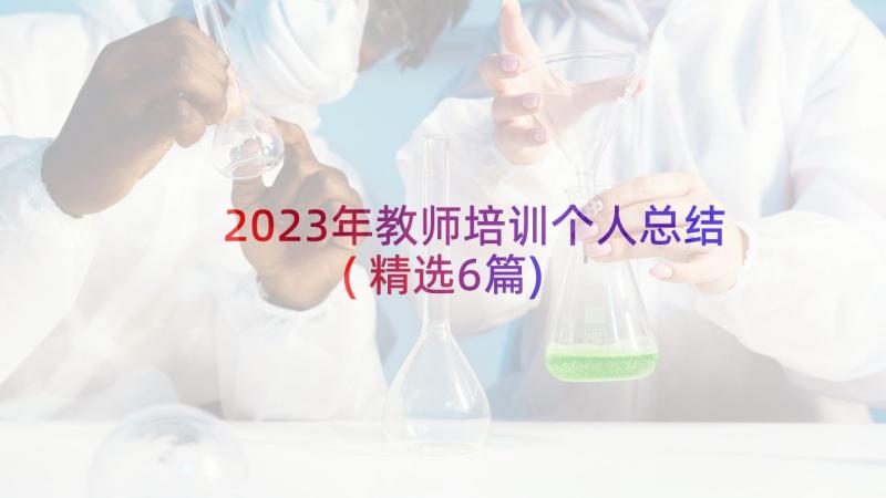 2023年教师培训个人总结(精选6篇)