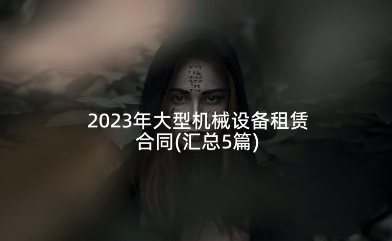 2023年大型机械设备租赁合同(汇总5篇)