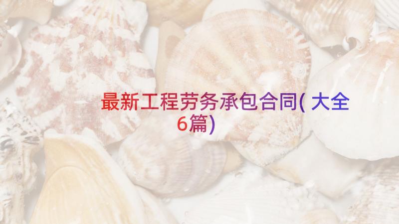 最新工程劳务承包合同(大全6篇)