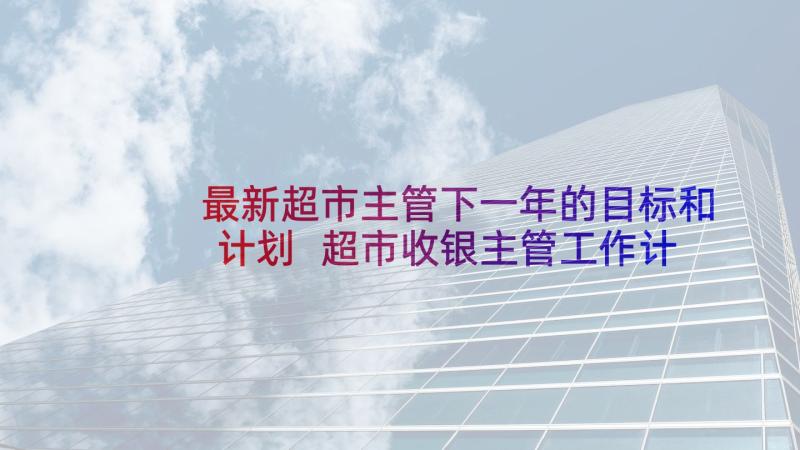 最新超市主管下一年的目标和计划 超市收银主管工作计划(大全5篇)