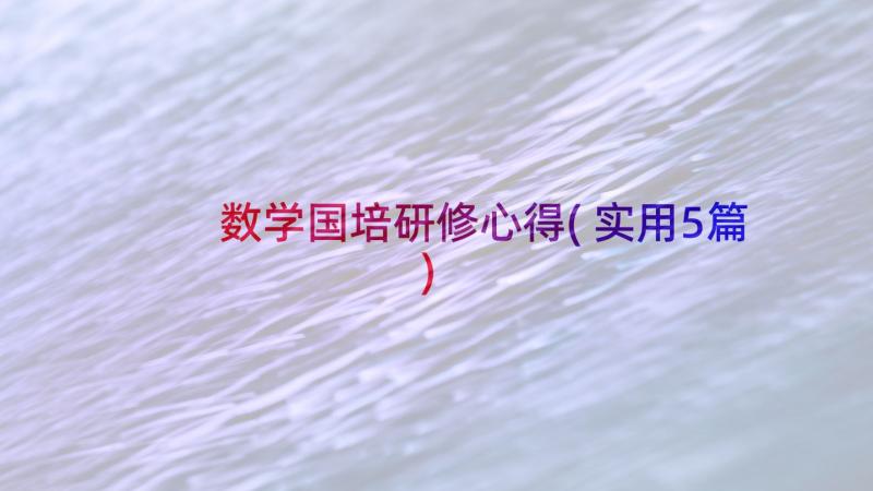 数学国培研修心得(实用5篇)