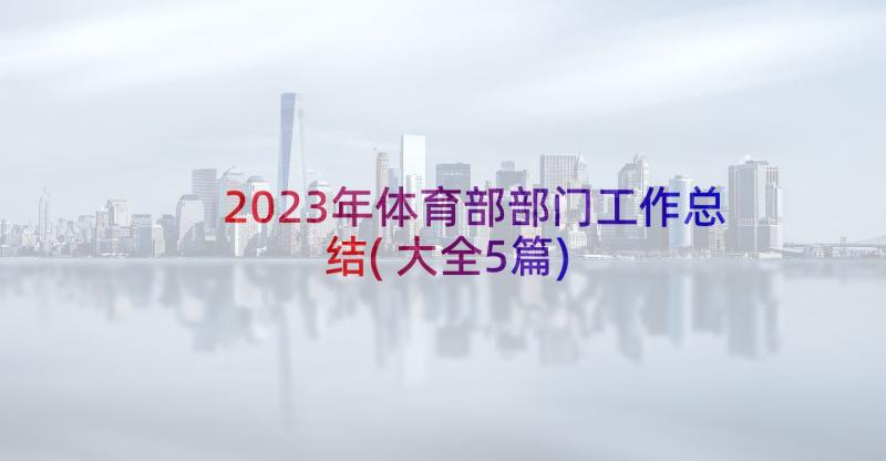 2023年体育部部门工作总结(大全5篇)