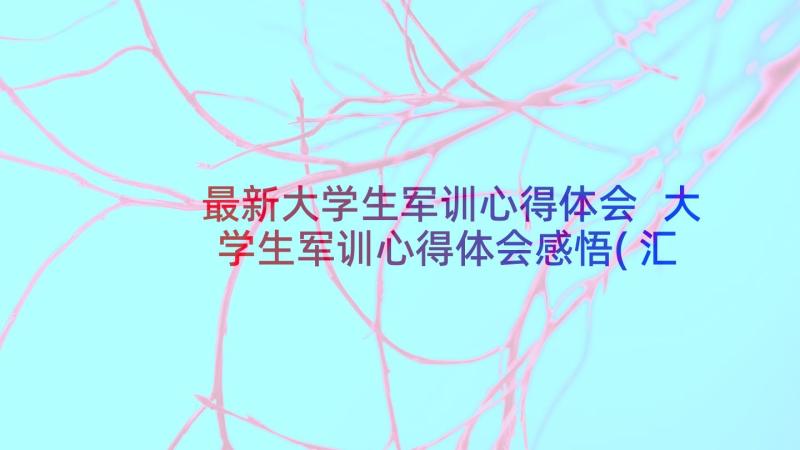 最新大学生军训心得体会 大学生军训心得体会感悟(汇总8篇)