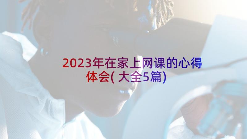 2023年在家上网课的心得体会(大全5篇)