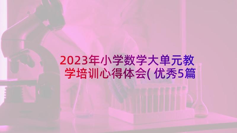 2023年小学数学大单元教学培训心得体会(优秀5篇)