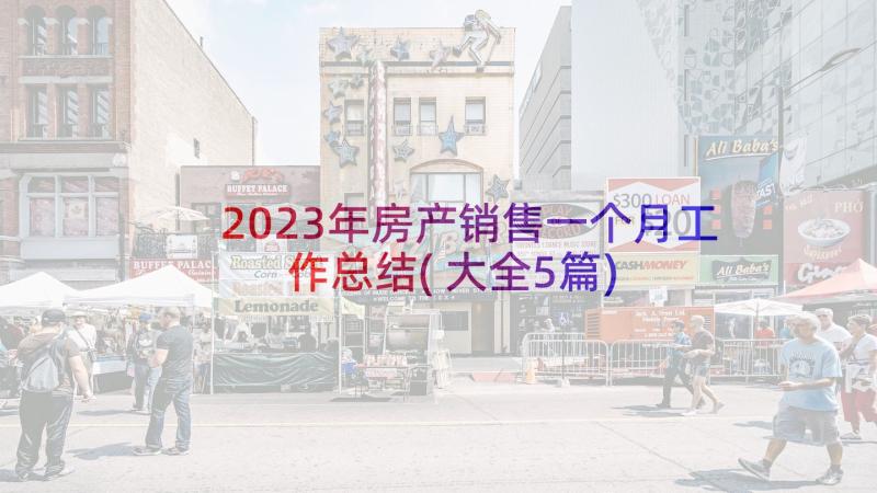 2023年房产销售一个月工作总结(大全5篇)