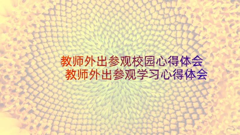 教师外出参观校园心得体会 教师外出参观学习心得体会(大全5篇)