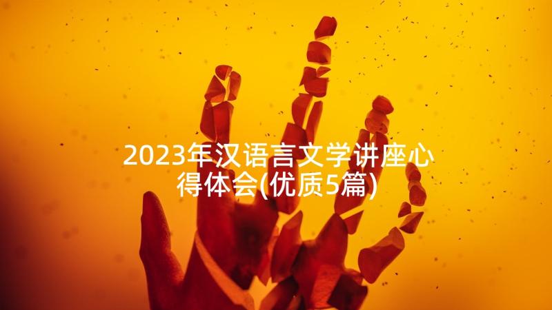 2023年汉语言文学讲座心得体会(优质5篇)